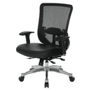 Office Star Products - Black Vertical Mesh Back Manager's Chair With Black Bonded Leather Seat  - 889-E3T17C63C