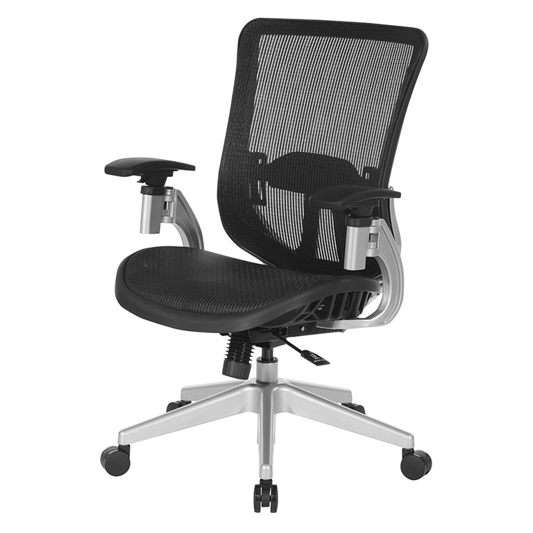 Office Star Products - Black Vertical Mesh Seat and Back Manager's Chair - 889-T11N6421R