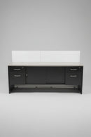 USED Credenza 72 Inch x 20 Inch – Black Base with Light Gray Top