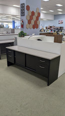 USED Credenza 72 Inch x 20 Inch – Black Base with Light Gray Top