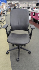 USED Steelcase Leap V2 Task Chair – Black Vinyl Ergonomic Office Chair