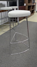 USED 1020-30 Pixie Stool – 30" Height with Chrome Frame and Light Gray Upholstered Seat