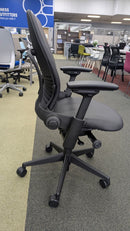 USED Steelcase Leap V2 Task Chair – Black Vinyl Ergonomic Office Chair