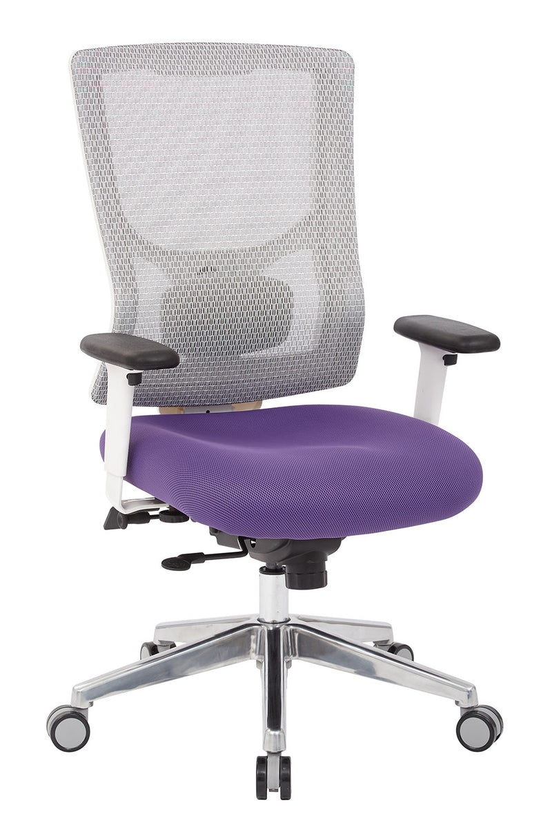 Pro Line II by Office Star Products PROGRID® WHITE MESH MID BACK CHAIR - 95672