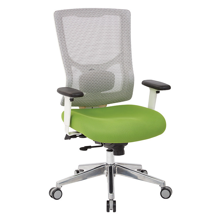 Pro Line II by Office Star Products PROGRID® WHITE MESH MID BACK CHAIR - 95672