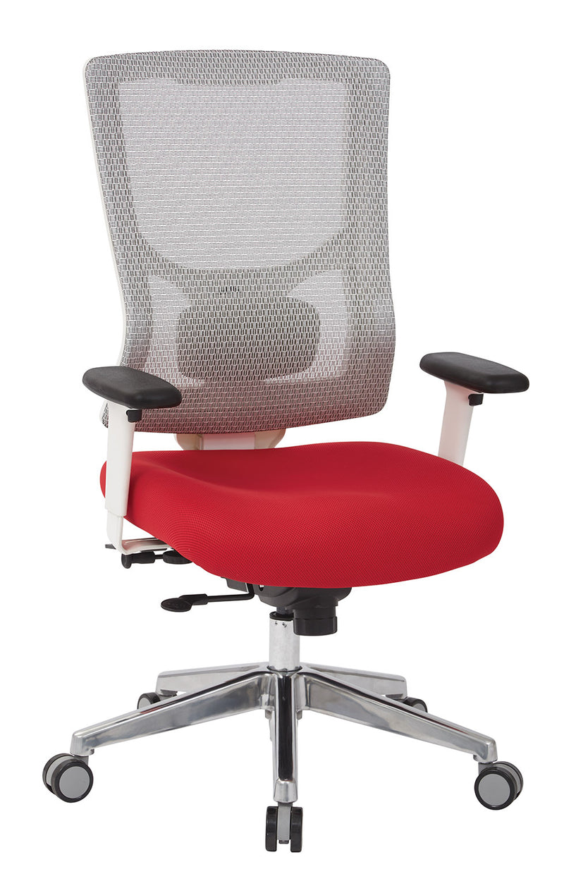 Pro Line II by Office Star Products PROGRID® WHITE MESH MID BACK CHAIR - 95672