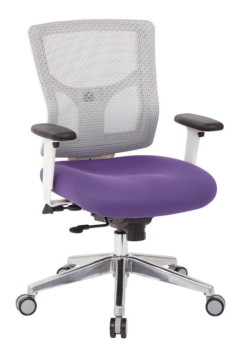 Pro Line II by Office Star Products PROGRID® WHITE MESH MID BACK CHAIR - 95673