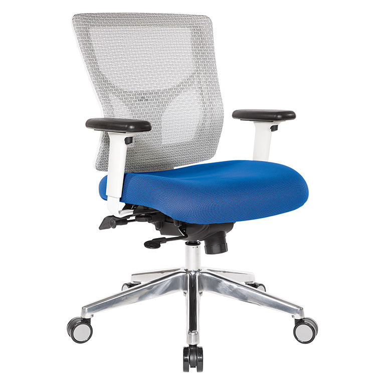 Pro Line II by Office Star Products PROGRID® WHITE MESH MID BACK CHAIR - 95673