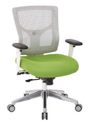 Pro Line II de Office Star Products Silla de oficina con respaldo medio de malla blanca PROGRID® - 95673