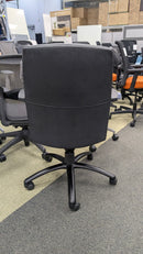 USED Leather Task Chair – Black Leather with Tilt Lock and Height Adjustment