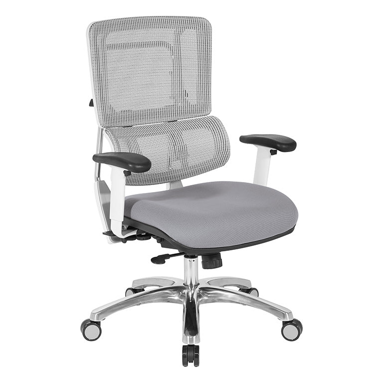 Pro Line II by Office Star Products Breathable White Vertical Mesh Chair - 99661W