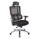 Silla de malla negra vertical Pro Line II de Office Star Products con reposacabezas - 99662CHRB-30