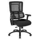Pro Line II by Office Star Products SILLA DE RESPALDO DE MALLA NEGRA VERTICAL CON BASE NEGRA BRILLANTE - 99663B