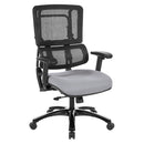Pro Line II by Office Star Products SILLA DE RESPALDO DE MALLA NEGRA VERTICAL CON BASE NEGRA BRILLANTE - 99663B