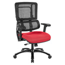 Pro Line II by Office Star Products SILLA DE RESPALDO DE MALLA NEGRA VERTICAL CON BASE NEGRA BRILLANTE - 99663B