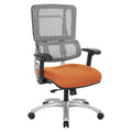 Pro Line II by Office Star Products VERTICAL GREY MESH BACK CHAIR WITH SILVER BASE - 99666S