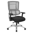 Pro Line II by Office Star Products SILLA DE RESPALDO DE MALLA GRIS VERTICAL CON BASE PLATEADA - 99666S