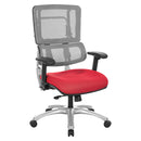 Pro Line II by Office Star Products SILLA DE RESPALDO DE MALLA GRIS VERTICAL CON BASE PLATEADA - 99666S