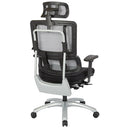 Pro Line II de Office Star Products SILLA CON RESPALDO DE MALLA GRIS VERTICAL Y BASE PLATEADA CON REPOSACABEZAS - 99666SHRS-30