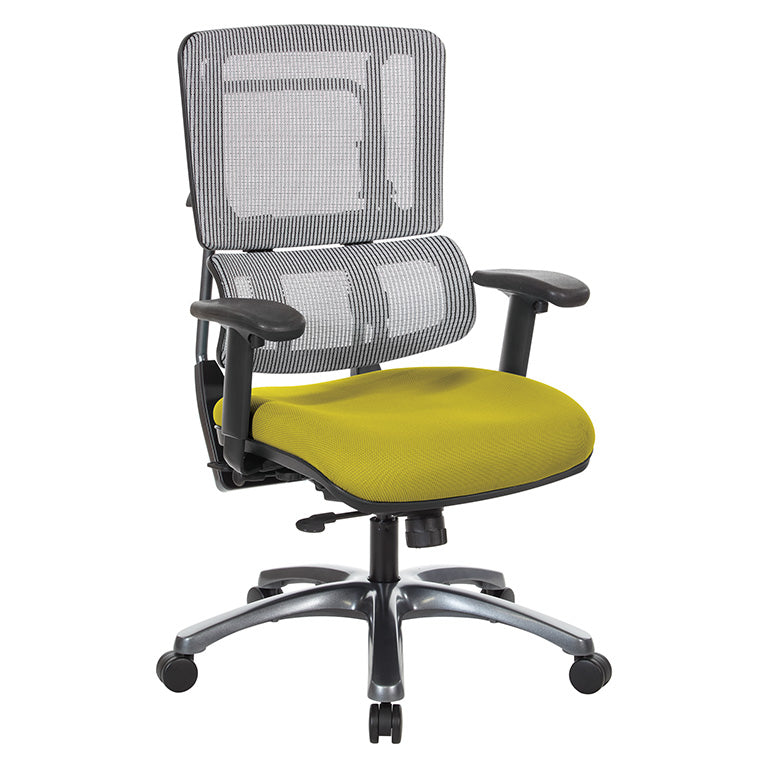 Pro Line II by Office Star Products VERTICAL GREY MESH BACK CHAIR WITH TITANIUM BASE - 99667T