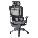 Pro Line II de Office Star Products SILLA CON RESPALDO DE MALLA GRIS VERTICAL CON BASE DE TITANIO CON REPOSACABEZAS - 99667THRS-5811
