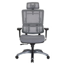 Pro Line II de Office Star Products SILLA CON RESPALDO DE MALLA GRIS VERTICAL CON BASE DE TITANIO CON REPOSACABEZAS - 99667THRS-5811