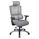Pro Line II de Office Star Products SILLA CON RESPALDO DE MALLA GRIS VERTICAL CON BASE DE TITANIO CON REPOSACABEZAS - 99667THRS-5811
