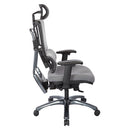 Pro Line II de Office Star Products SILLA CON RESPALDO DE MALLA GRIS VERTICAL CON BASE DE TITANIO CON REPOSACABEZAS - 99667THRS-5811