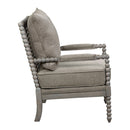 Ave Six by Office Star Products ABBOTT SPINDLE CHAIR IN DOLPHIN FABRIC WITH BRUSHED GREY FINISH - ABB-BY5