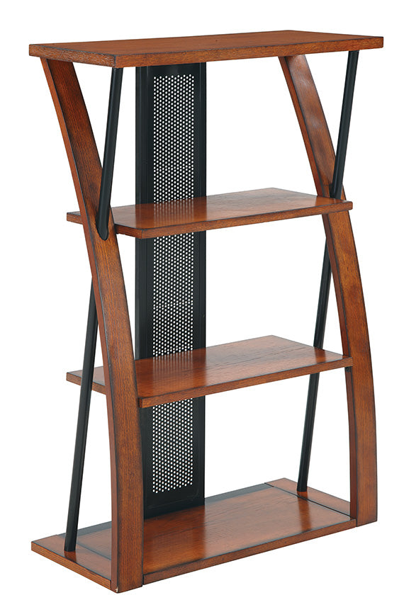 OSP Designs by Office Star Products AURORA BOOKCASE WITH POWDER-COATED BLACK ACCENTS - AR27