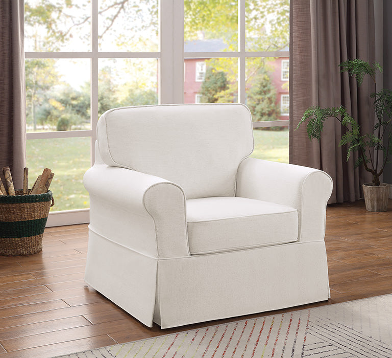 Ave Six by Office Star Products ASHTON SLIPCOVER COTTAGE STYLE CHAIR IN IVORY FABRIC - ASN51