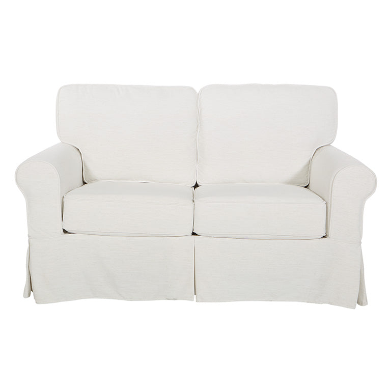 Ave Six by Office Star Products ASHTON SLIPCOVER LOVESEAT COTTAGE STYLE IN IVORY FABRIC - ASN52-S