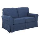 Ave Six by Office Star Products Sillón biplaza con funda ASHTON ESTILO RÚSTICO EN TELA COLOR MARFIL - ASN52-S