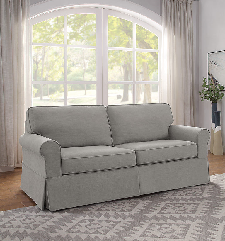 Ave Six by Office Star Products ASHTON SLIPCOVER SOFA COTTAGE STYLE IN FOG FABRIC - ASN53-S