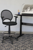Boss Mesh Drafting Stool W/ Adjustable Arms - B16216