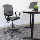 Boss Multi-Function LeatherPlus Drafting Stool W/ Loop Arms - B1647