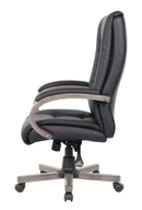 Silla ejecutiva Boss de respaldo alto con acabado de madera B8991