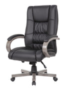 Silla ejecutiva Boss de respaldo alto con acabado de madera B8991