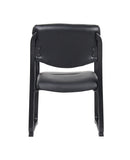 Sillón Boss de cuero con base de trineo y brazos - B9519