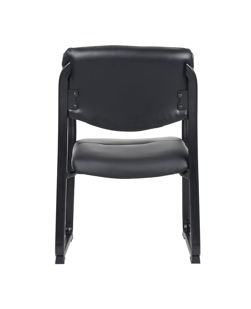 Boss Leather Sled Base Side Chair W/ Arms - B9519