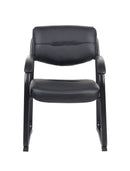 Sillón Boss de cuero con base de trineo y brazos - B9519