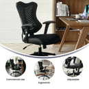 Silla de oficina ejecutiva ergonómica giratoria FLASH Kale de malla gris de respaldo alto con brazos ajustables