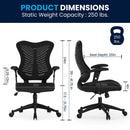 Silla de oficina ejecutiva ergonómica giratoria FLASH Kale de malla gris de respaldo alto con brazos ajustables