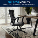 Silla de oficina ejecutiva ergonómica giratoria FLASH Kale de malla gris de respaldo alto con brazos ajustables