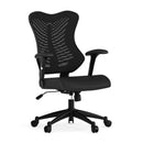 Silla de oficina ejecutiva ergonómica giratoria FLASH Kale de malla gris de respaldo alto con brazos ajustables