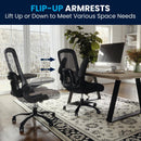 Silla ejecutiva ergonómica de oficina Hercules Big & Tall de malla y piel en color negro, con capacidad de 500 lb y soporte lumbar ajustable