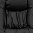 FLASH Rachel sillón reclinable contemporáneo de múltiples posiciones y otomana con base envuelta en cuero sintético negro