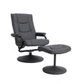 FLASH Rachel sillón reclinable contemporáneo de múltiples posiciones y otomana con base envuelta en cuero sintético negro