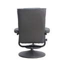 FLASH Rachel sillón reclinable contemporáneo de múltiples posiciones y otomana con base envuelta en cuero sintético negro