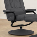 FLASH Rachel sillón reclinable contemporáneo de múltiples posiciones y otomana con base envuelta en cuero sintético negro